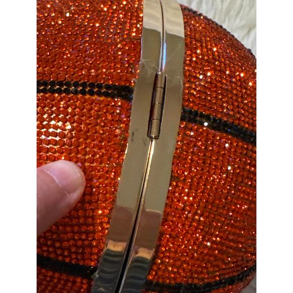 Orange bling Covered crossbody basketball purse/clutch - Picture 4 of 5